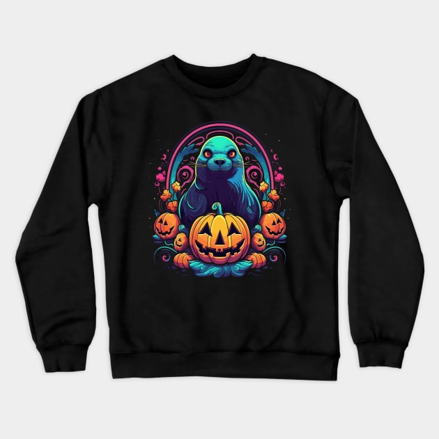 Sea Lion Halloween Crewneck Sweatshirt by JH Mart